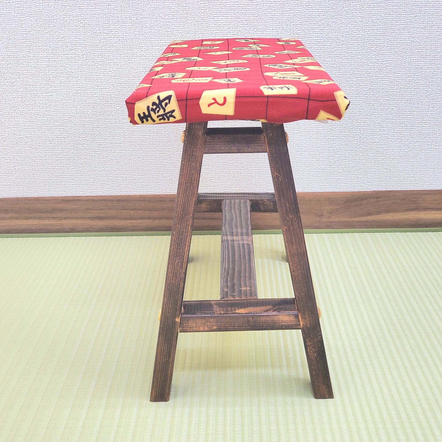 Shogi Wagara Display Bench – Handmade Wood, Japanese Decor, Walnut Finish