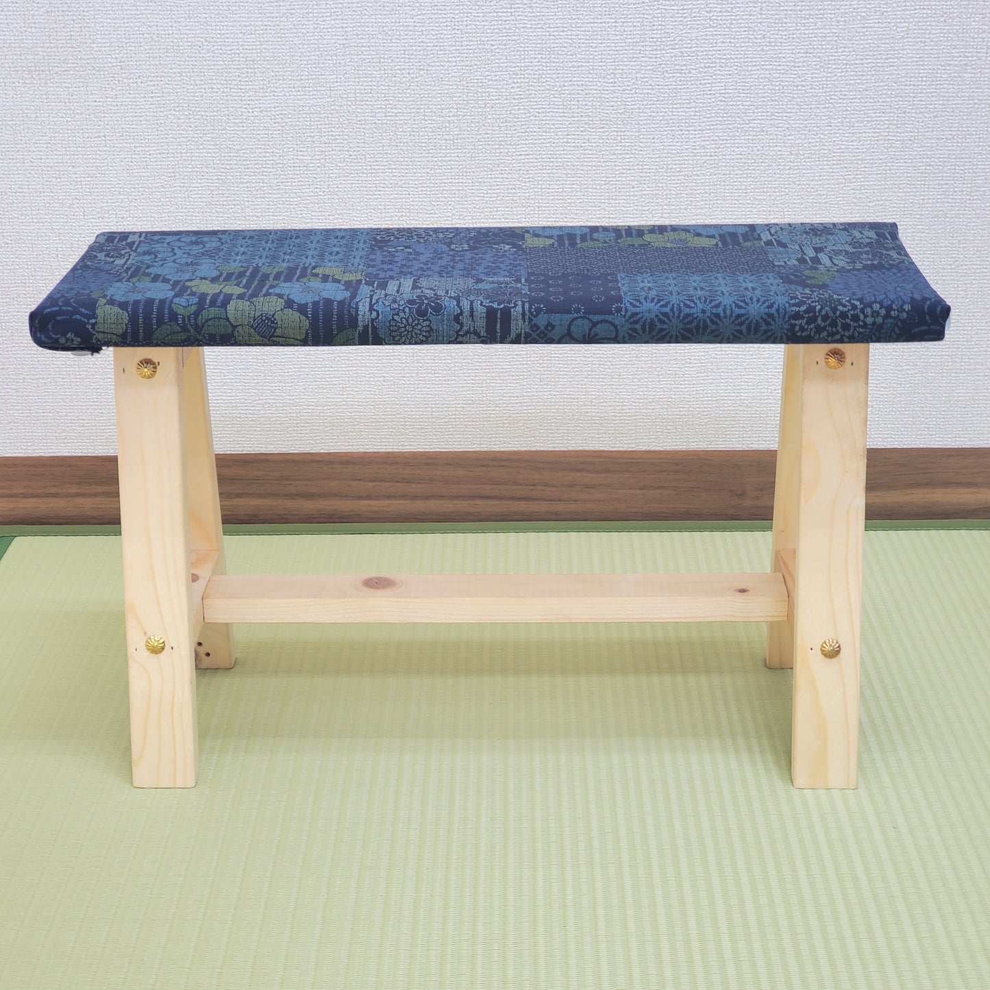Indigo's Wagara Display Bench – Handmade Wood, Japanese Decor, Bees Wax Finish