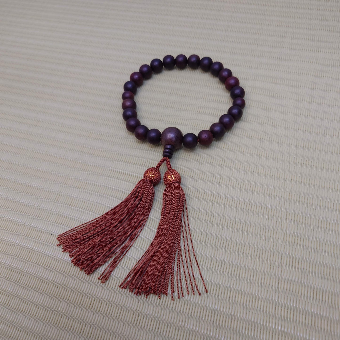 Japanese Buddhist Prayer Beads Juzu – Handmade Kyoto Rosary Shitan Wood Japan