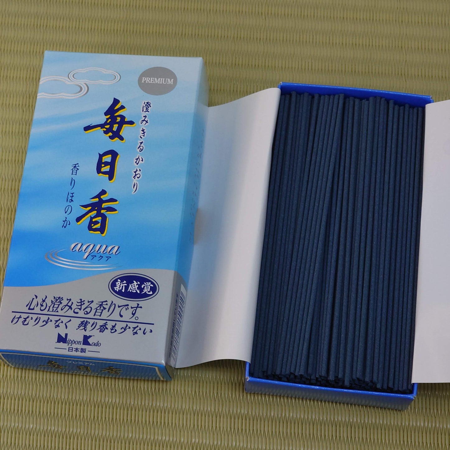 Japanese Incense - Mainichiko Aqua - Fresh Water-Inspired Scent for Calm and Clarity