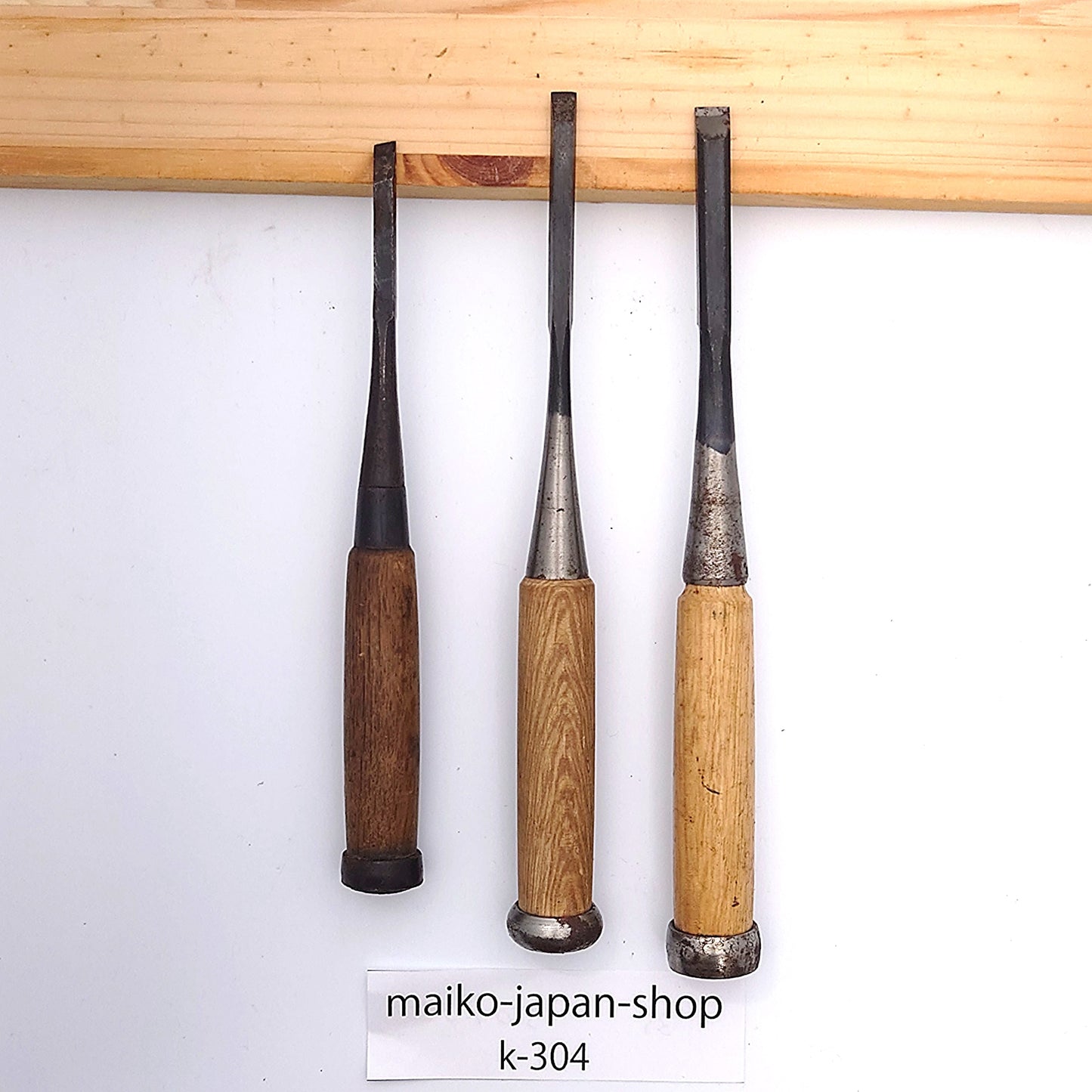 Vintage Damaged Japanese Wood Chisel Set Carpenter Tools Nomi From Japan k-304