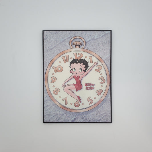 Betty Boop Retro Wall Art Clock Design | Nostalgic Anime Decor 9.8"x7.5"