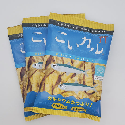 Koikaru Japanese Crispy Sardine Tempra Snack 30g x 3pcs from Hiroshima Japan