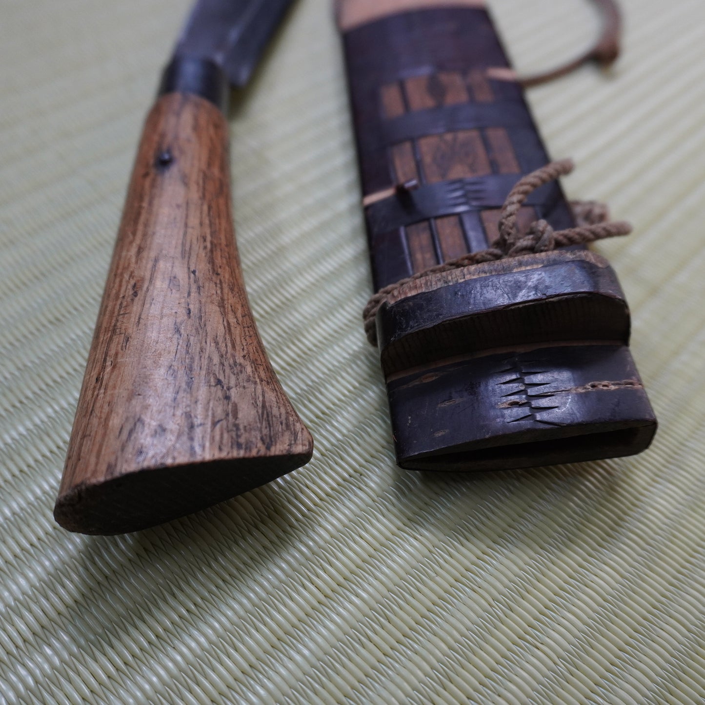 Sale! Vintage Japanese Nata Machete 170mm Single Bevel Blade with Sheath F-287