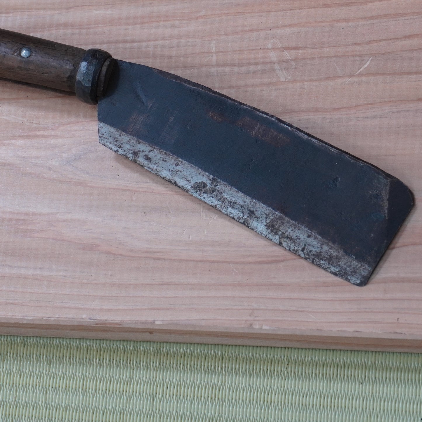 Vintage Japanese Nata Knife 160mm Single Bevel for Camping F-302