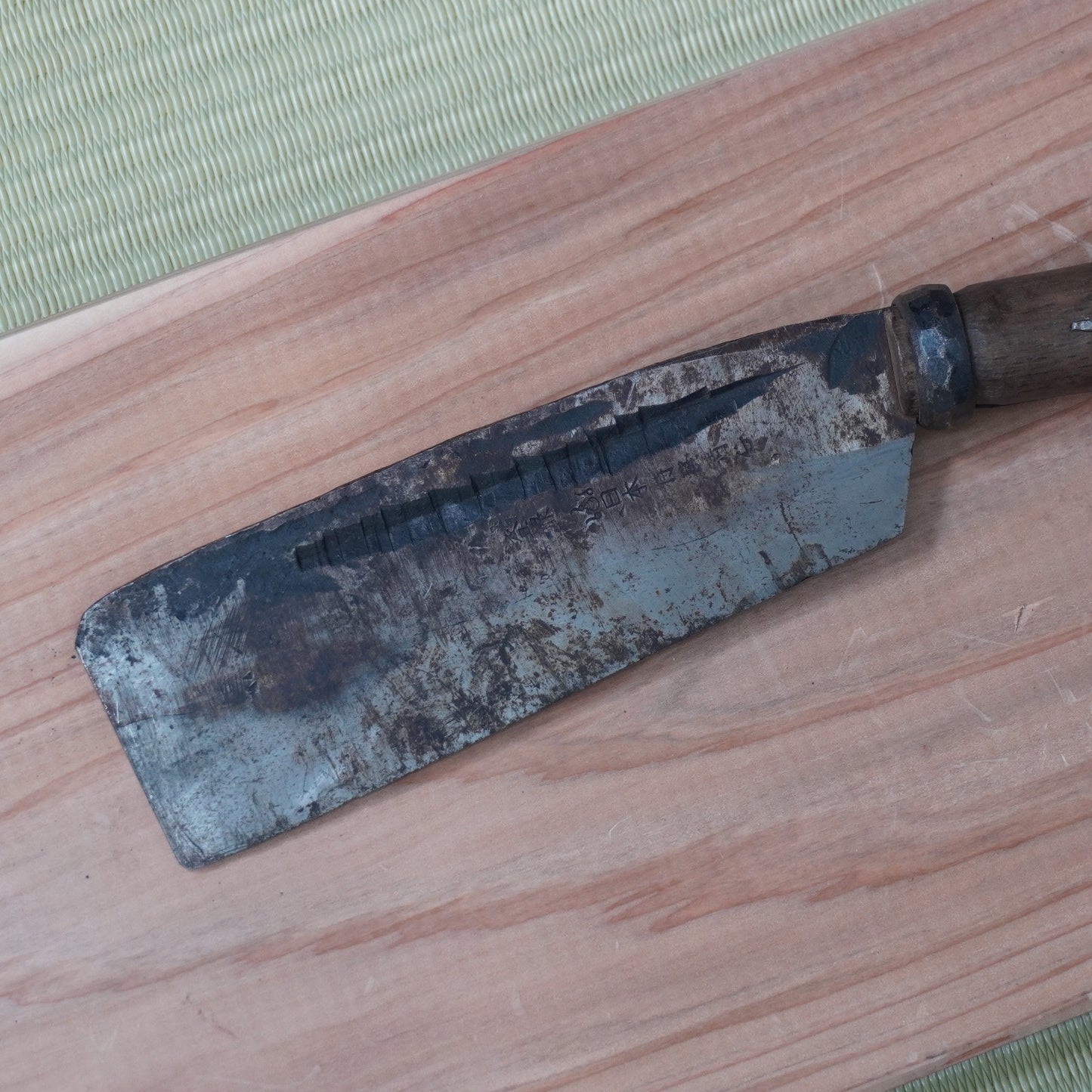 Vintage Japanese Nata Knife 160mm Single Bevel for Camping F-302