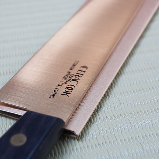 Ceracook Japanese Used Santoku Knife 180mm High Quality Titanium Coating F-341