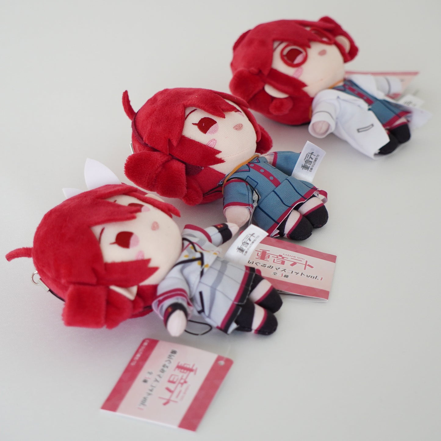 Kasane Teto Plush Mascot VOL.1 Complete 3-Piece Set with Straps P-138