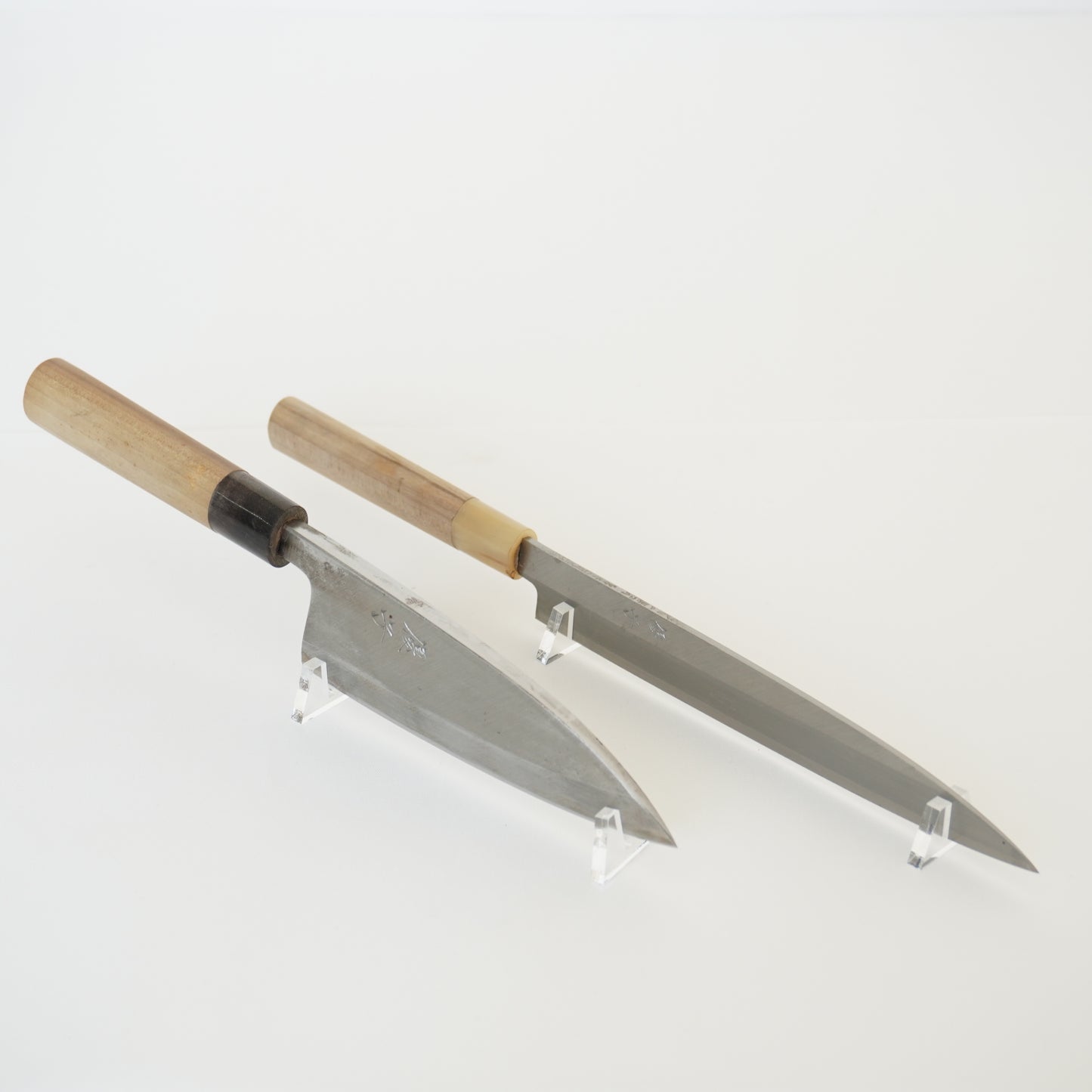 Yuko Japanese Used Deba & Yanagiba Knife Set Engraved Vintage High-Quality F-355