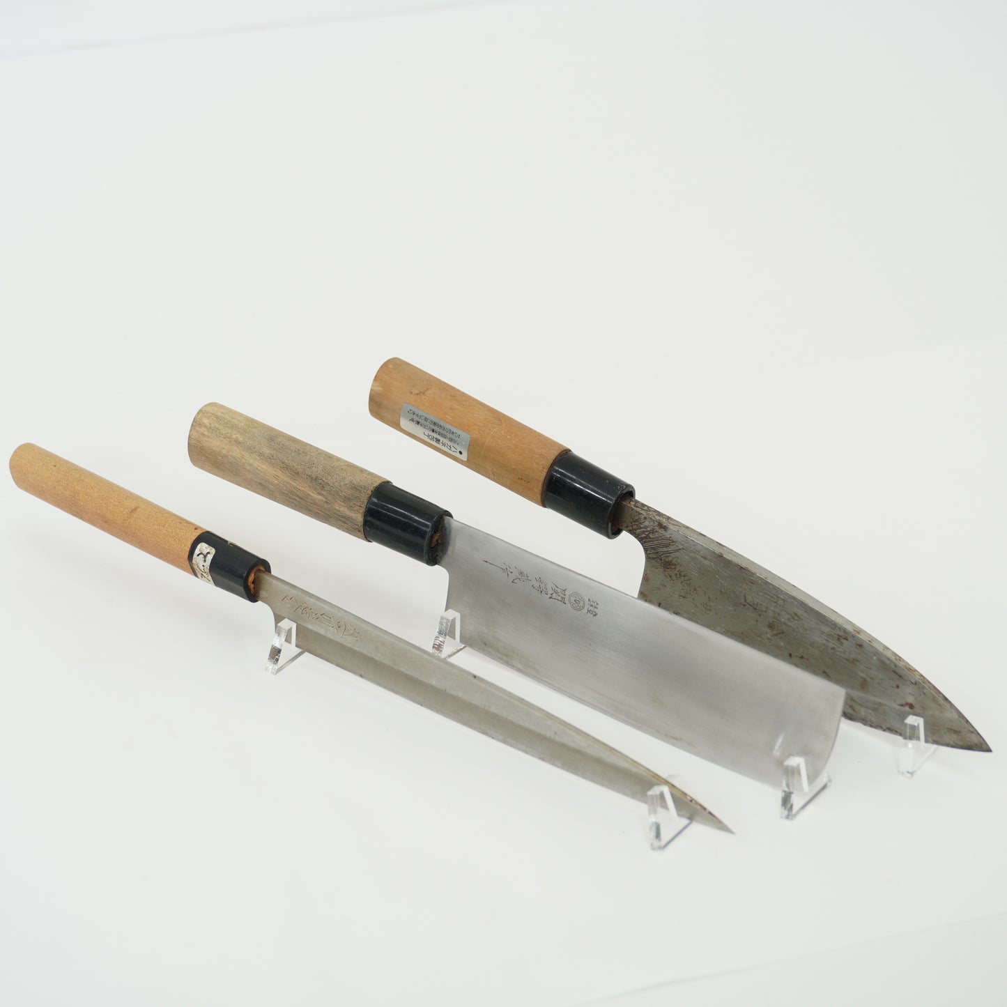 Japanese Used Kitchen Knife 3-Piece Set High Quality Vintage Sushi F-365