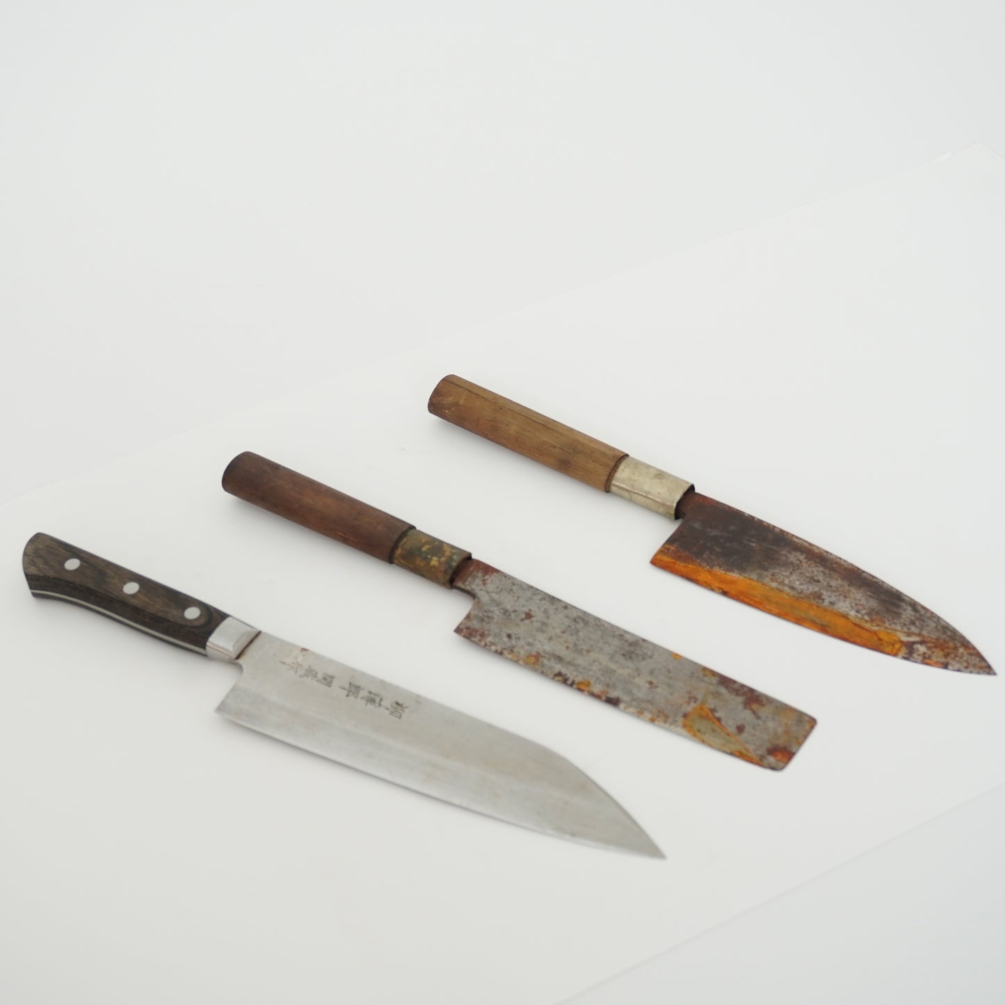 Japanese Used Kitchen Knife 3-Piece Set High Quality Vintage Sushi F-368