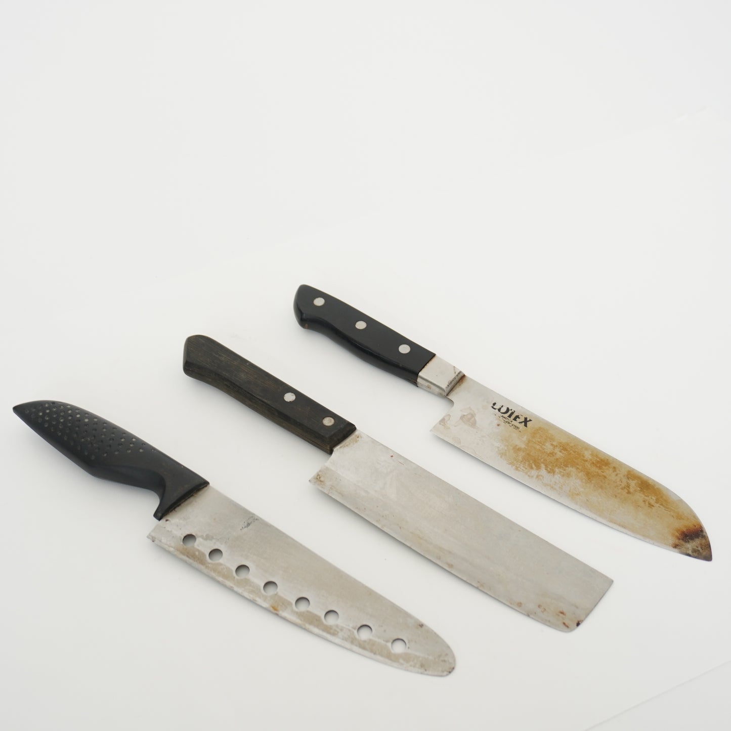 Japanese Used Junk Kitchen Knife 3-Piece Set High Quality Vintage Sushi F-370