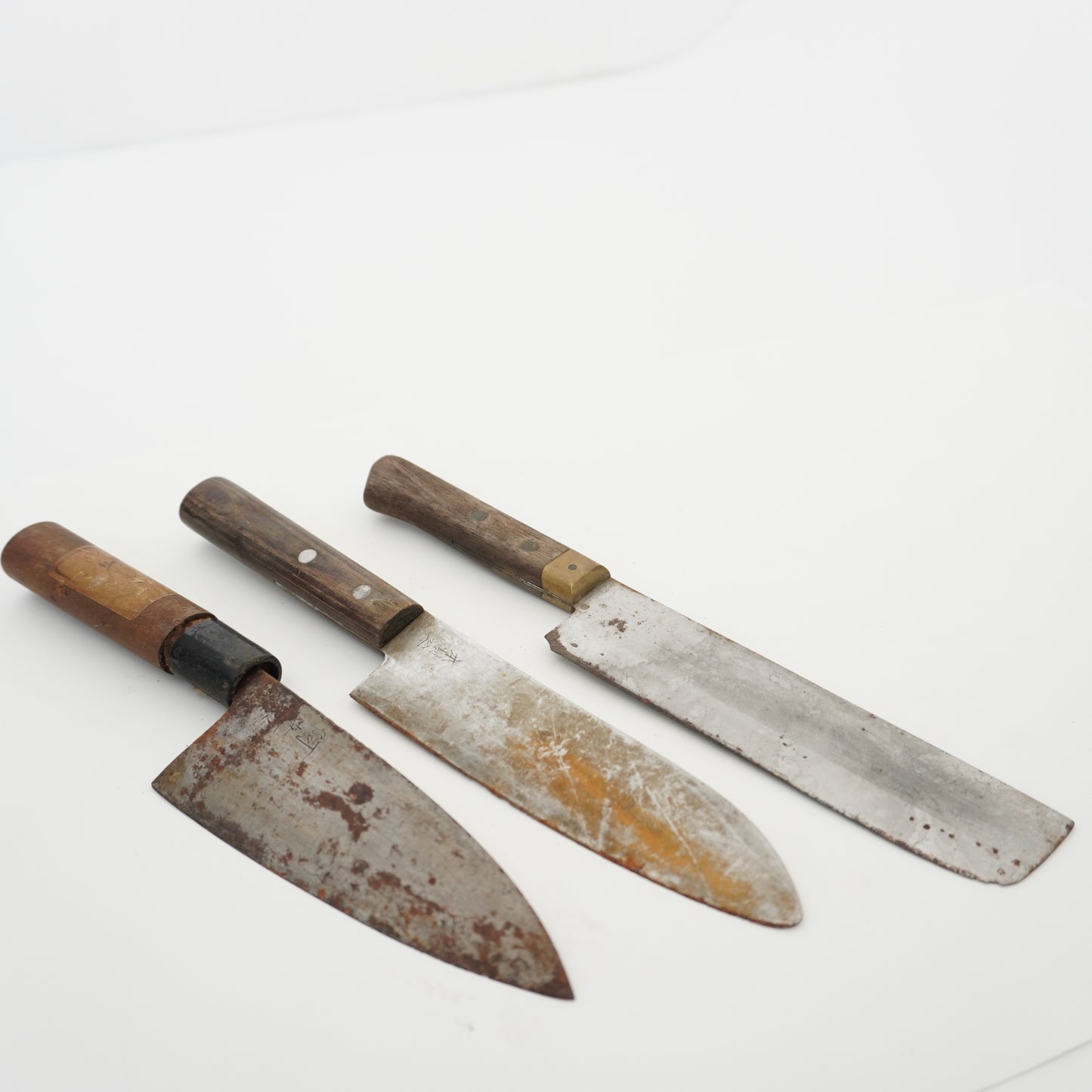 Japanese Used Kitchen Knife 3-Piece Set High Quality Vintage Sushi F-376