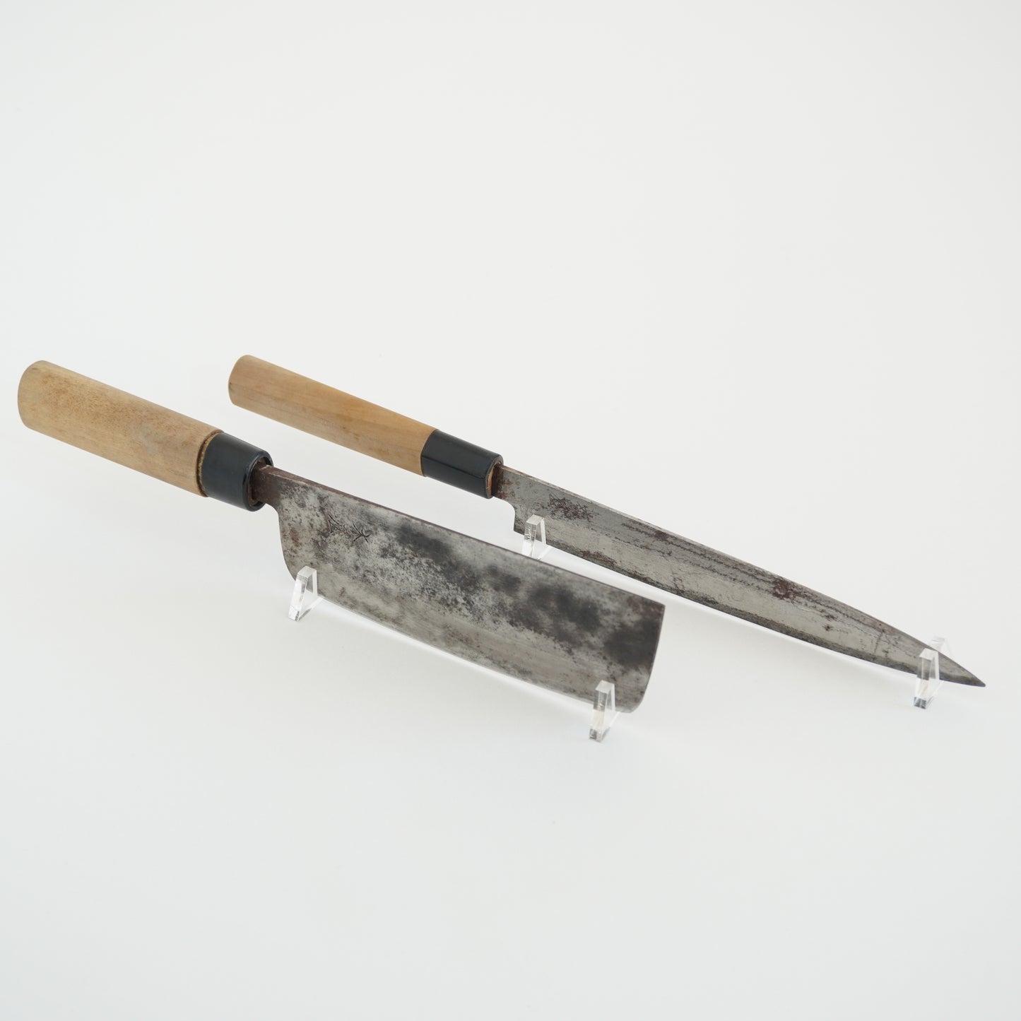 Japanese Used Vintage Knife Set with Box Sushi Sasimi F-394