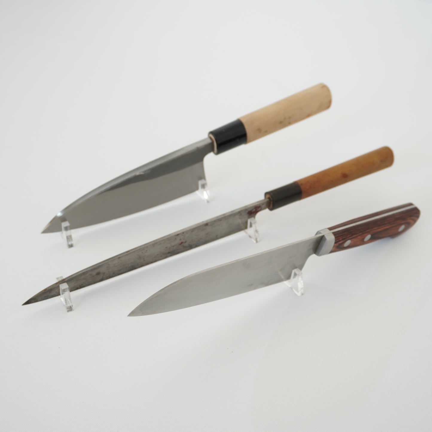 Japanese Used Vintage Knife Lot 3 Set Sushi Sasimi F-395