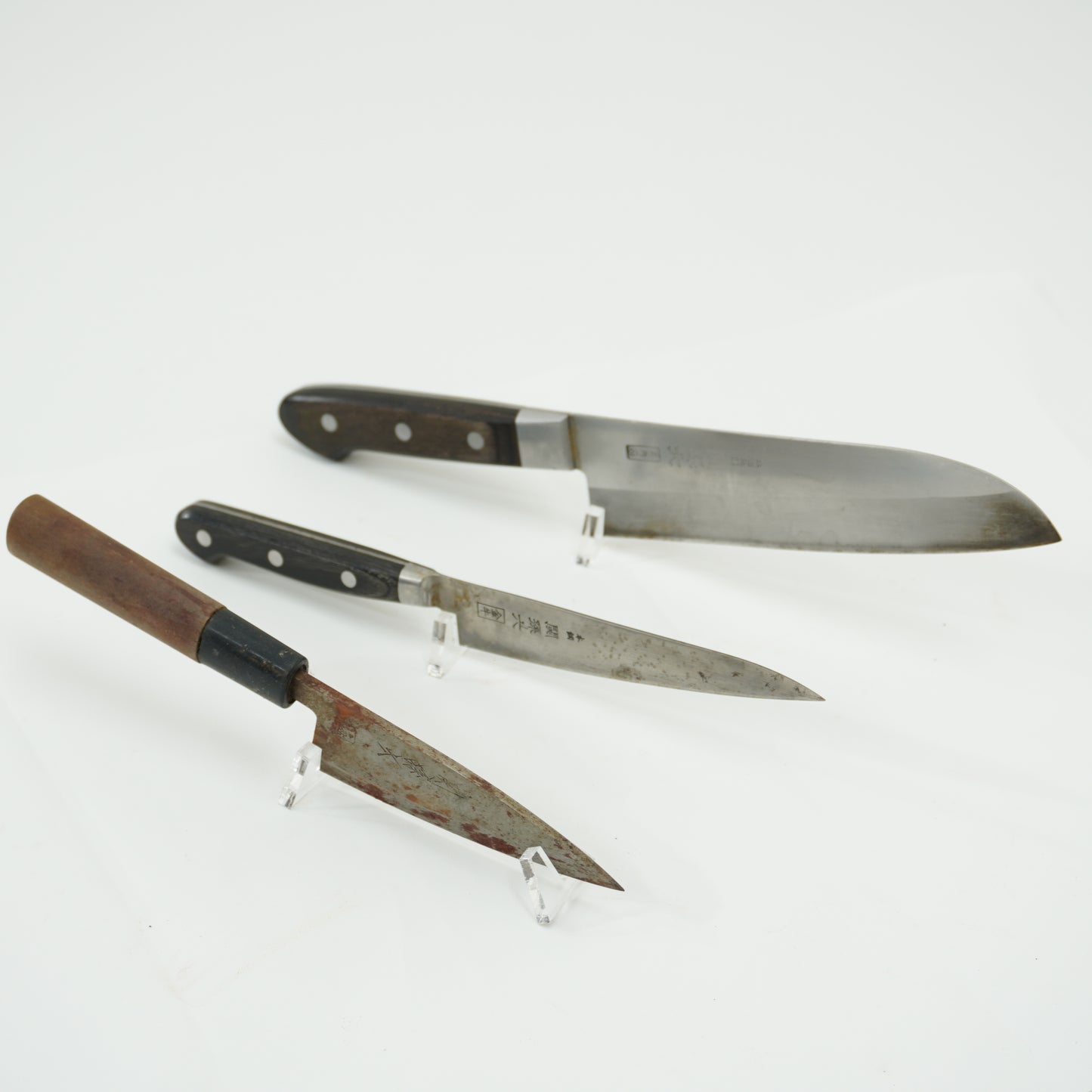 Japanese Used Vintage Knife Lot 3 Set Sushi Sasimi F-397