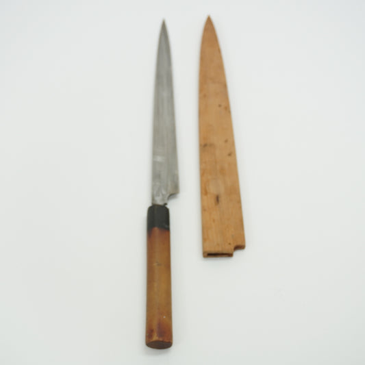 Rare! Japanese Used Vintage Yanagiba Knife w/ cover Sushi Sashimi F-402