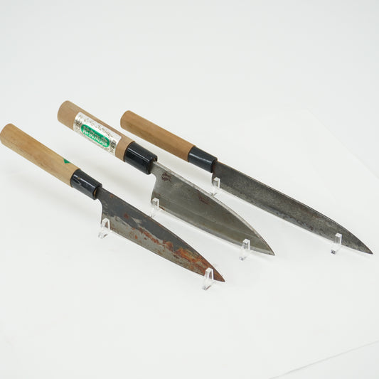 Japanese Used Vintage Knife Lot 3 Set Sushi Sasimi F-400