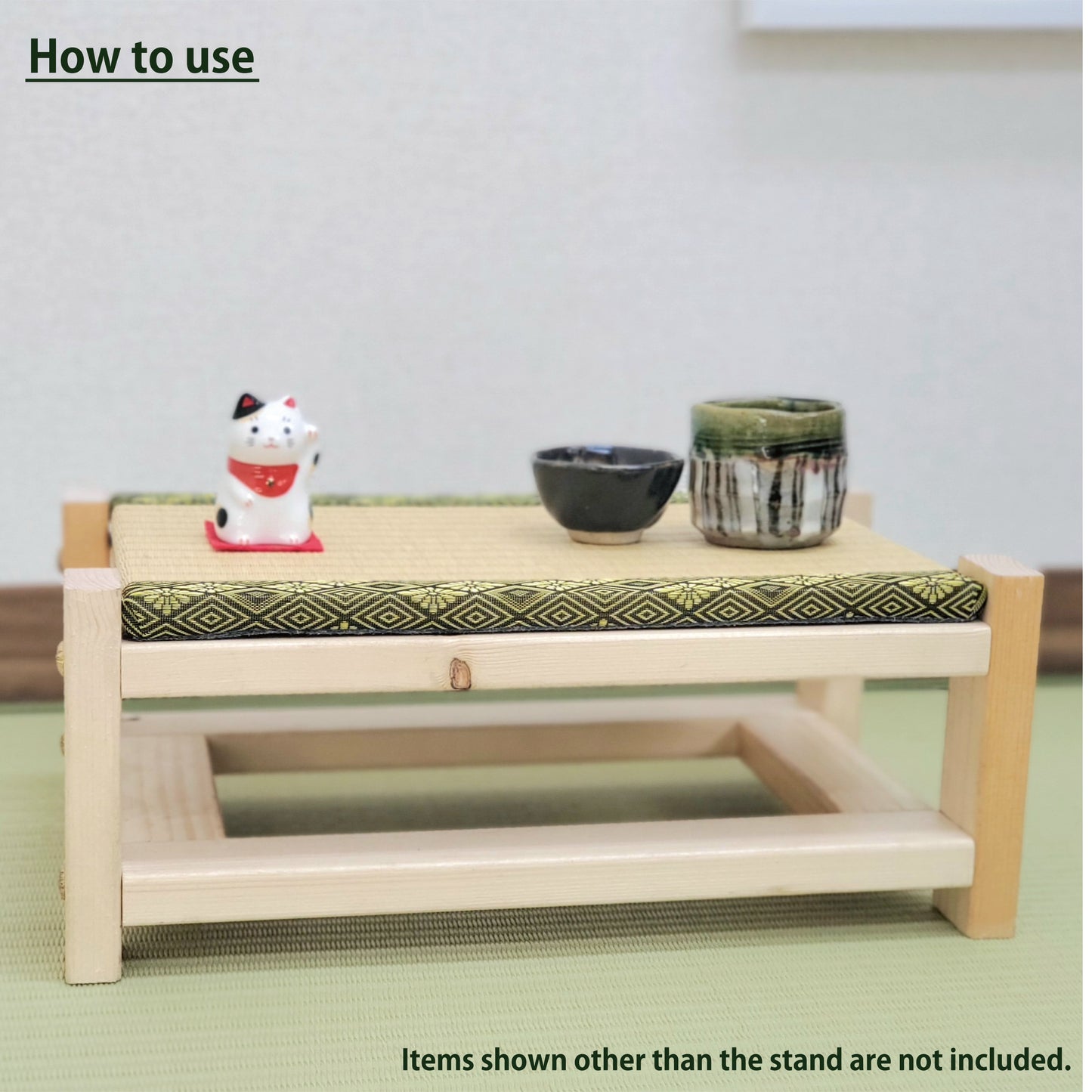 Tatami Display Stand Beeswax Finish Japanese Masugiku Edge Collection Nendoroid