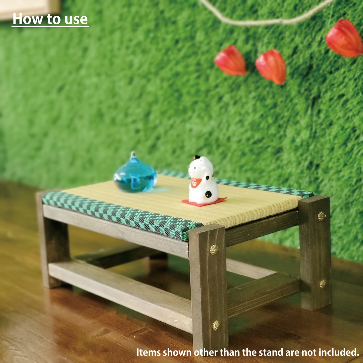 Tatami Display Stand Walnut Finish Japanese Ichimatsu Edge Collection Nendoroid