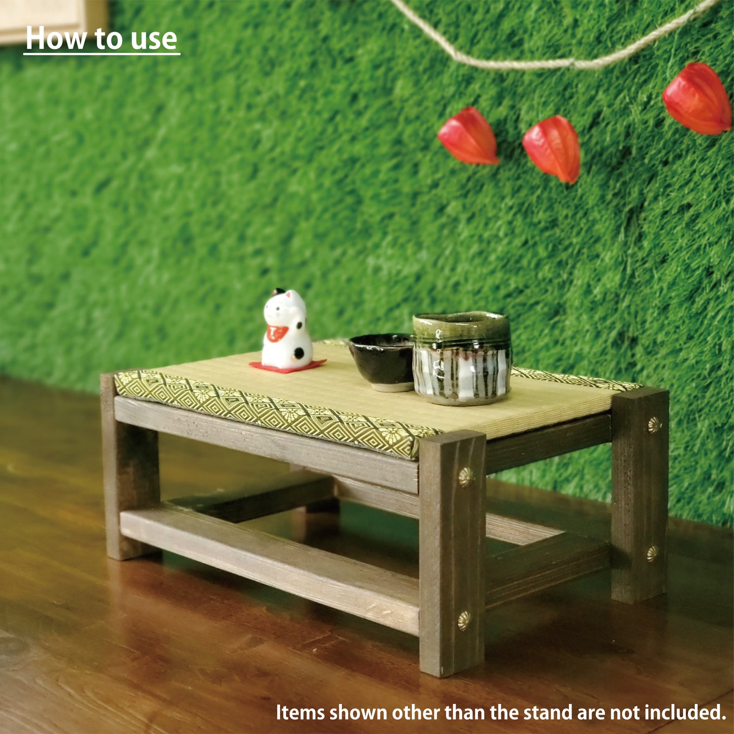 Tatami Display Stand Walnut Finish Japanese Masugiku Edge Collection Nendoroid