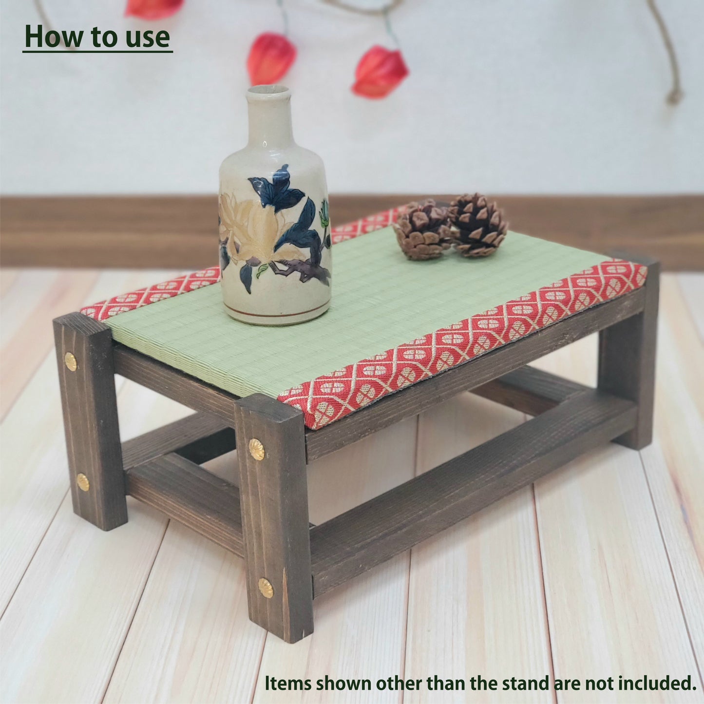 Tatami Japanese Display Stand Walnut Finish Red Edge Collection Nendoroid