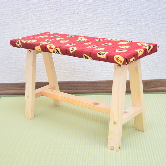 Shogi Wagara Display Bench – Handmade Wood, Japanese Decor, Beeswax Finish
