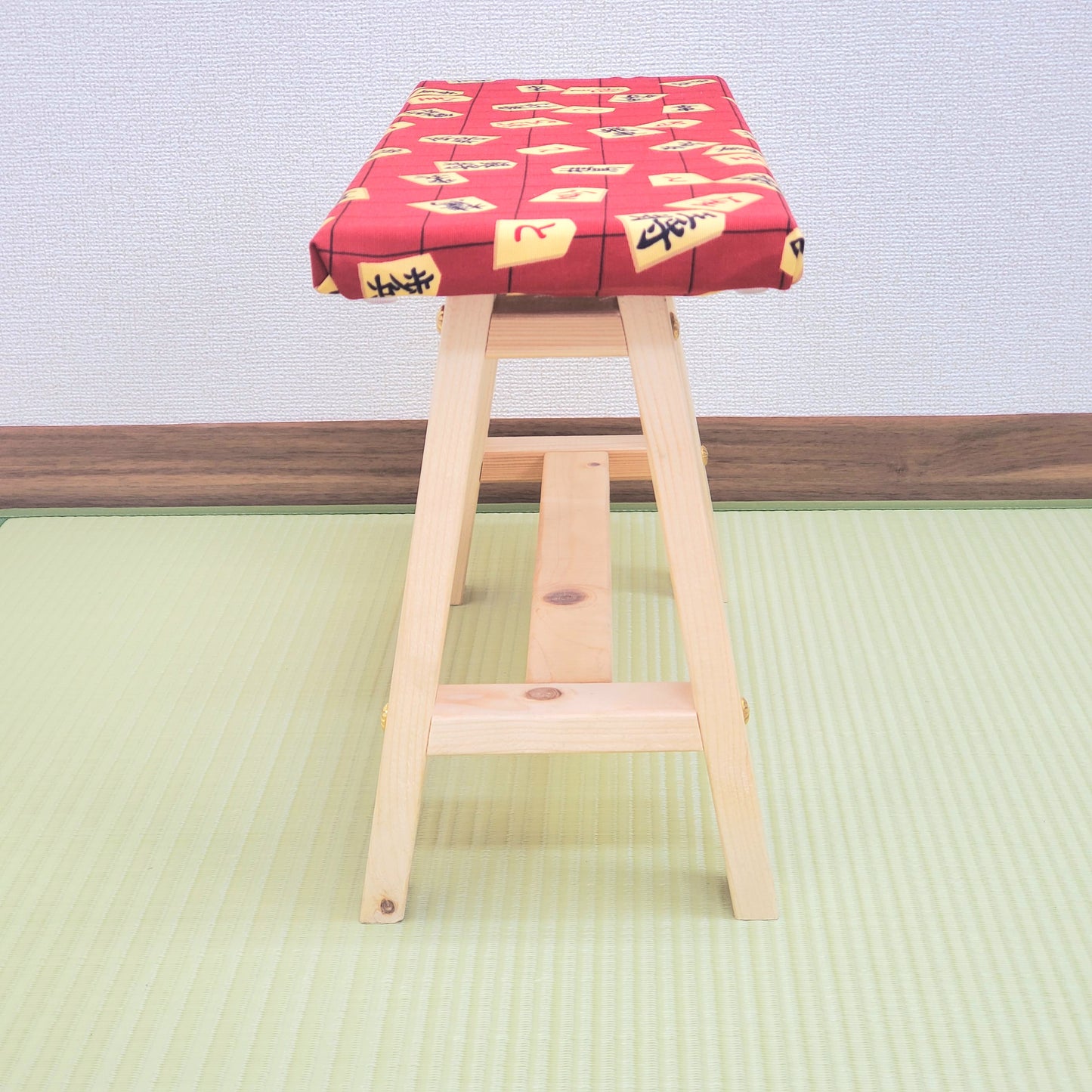 Shogi Wagara Display Bench – Handmade Wood, Japanese Decor, Beeswax Finish