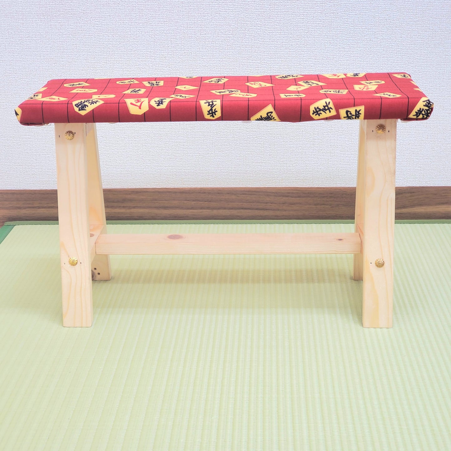 Shogi Wagara Display Bench – Handmade Wood, Japanese Decor, Beeswax Finish