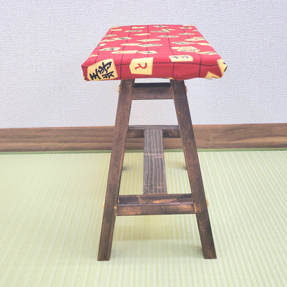 Shogi Wagara Display Bench – Handmade Wood, Japanese Decor, Walnut Finish