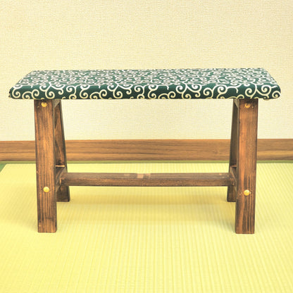 Karakusa Wagara Display Bench – Handmade Wood, Japanese Decor, Walnut Finish