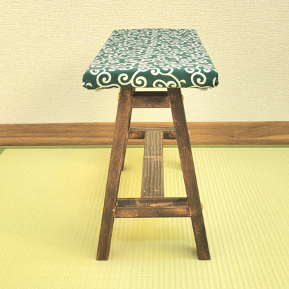 Karakusa Wagara Display Bench – Handmade Wood, Japanese Decor, Walnut Finish