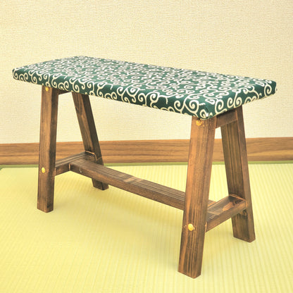 Karakusa Wagara Display Bench – Handmade Wood, Japanese Decor, Walnut Finish