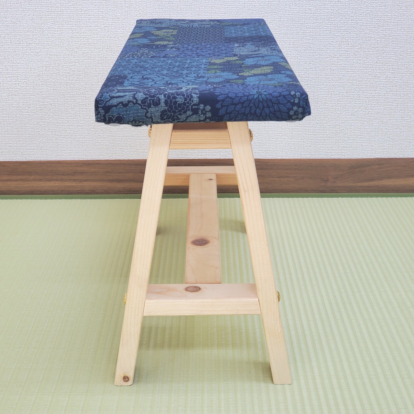 Indigo's Wagara Display Bench – Handmade Wood, Japanese Decor, Bees Wax Finish