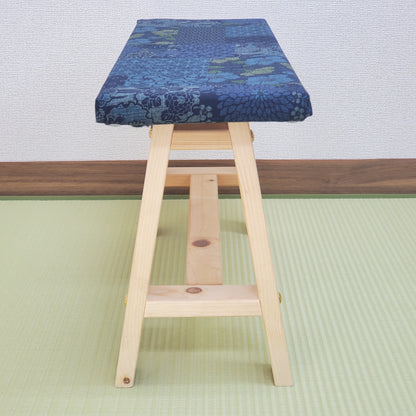 Indigo's Wagara Display Bench – Handmade Wood, Japanese Decor, Bees Wax Finish