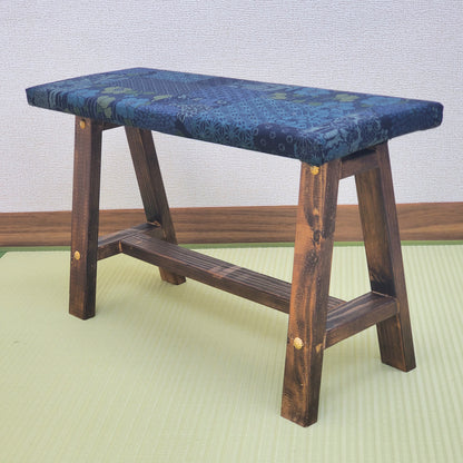 Indigo's Wagara Display Bench – Handmade Wood, Japanese Decor, Walnut Finish