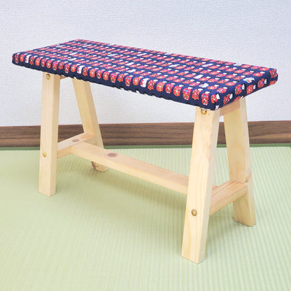 Kokeshi Wagara Display Bench – Handmade Wood, Japanese Decor, Beeswax Finish