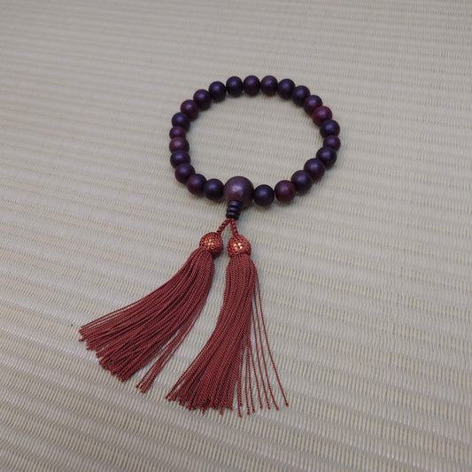 Japanese Buddhist Prayer Beads Juzu – Handmade Kyoto Rosary Shitan Wood Japan