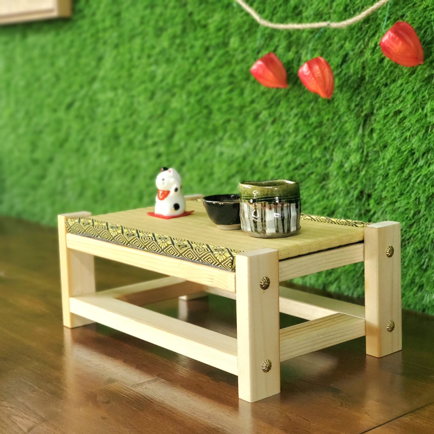 Tatami Display Stand Beeswax Finish Japanese Masugiku Edge Collection Nendoroid