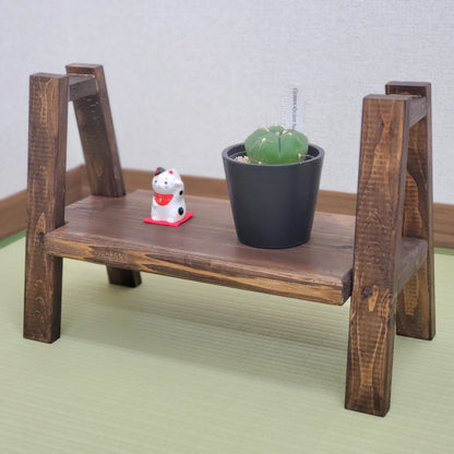 Stylish Wooden Display Stand | Rustic Plant Riser for Vase & Décor Made In Japan