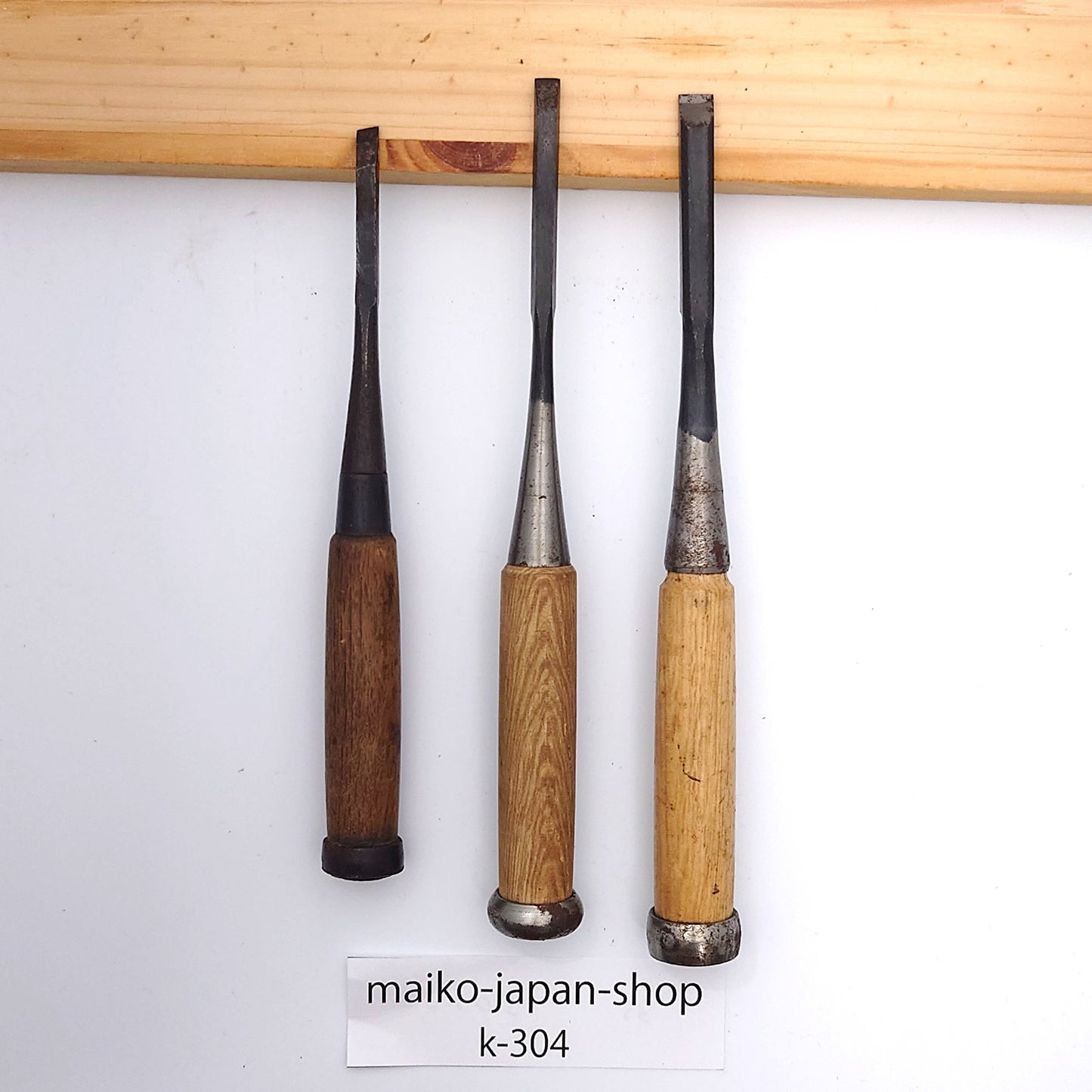 Vintage Damaged Japanese Wood Chisel Set Carpenter Tools Nomi From Japan k-304