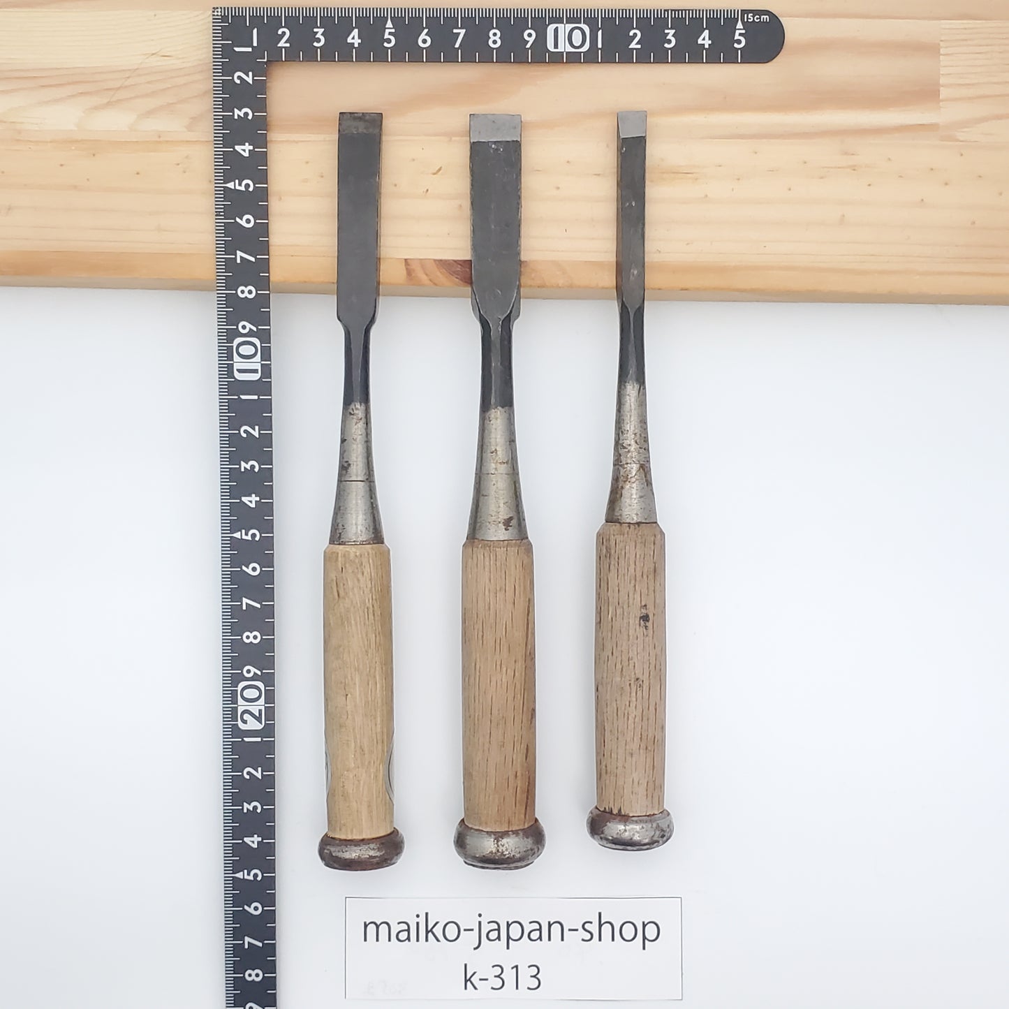 Vintage Damaged Japanese Wood Chisel Set Carpenter Tools Nomi From Japan k-313