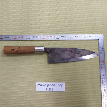 Sale! Tsuneyoshi Japanese Used Deba Kitchen Knife Black Blade Sasimi Sushi F-268