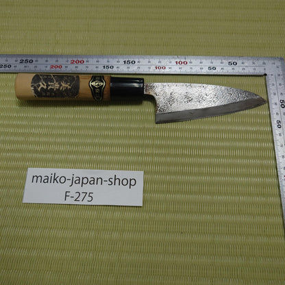Japanese Deba Ajikiri Knife 105mm Compact Size Hammered Single Bevel F-275