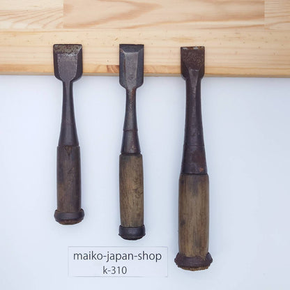 Vintage Damaged Japanese Wood Chisel Set Carpenter Tools Nomi From Japan k-310
