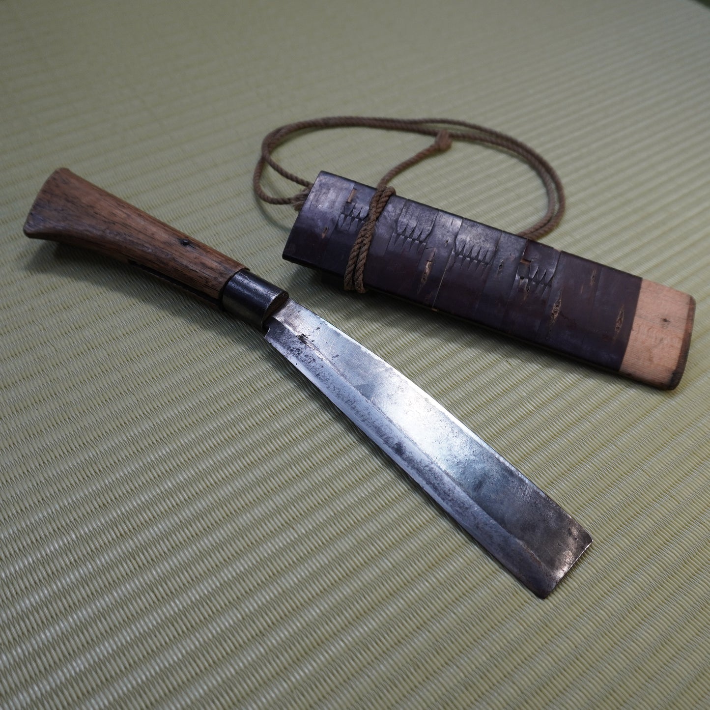 Sale! Vintage Japanese Nata Machete 170mm Single Bevel Blade with Sheath F-287