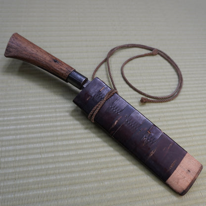 Sale! Vintage Japanese Nata Machete 170mm Single Bevel Blade with Sheath F-287