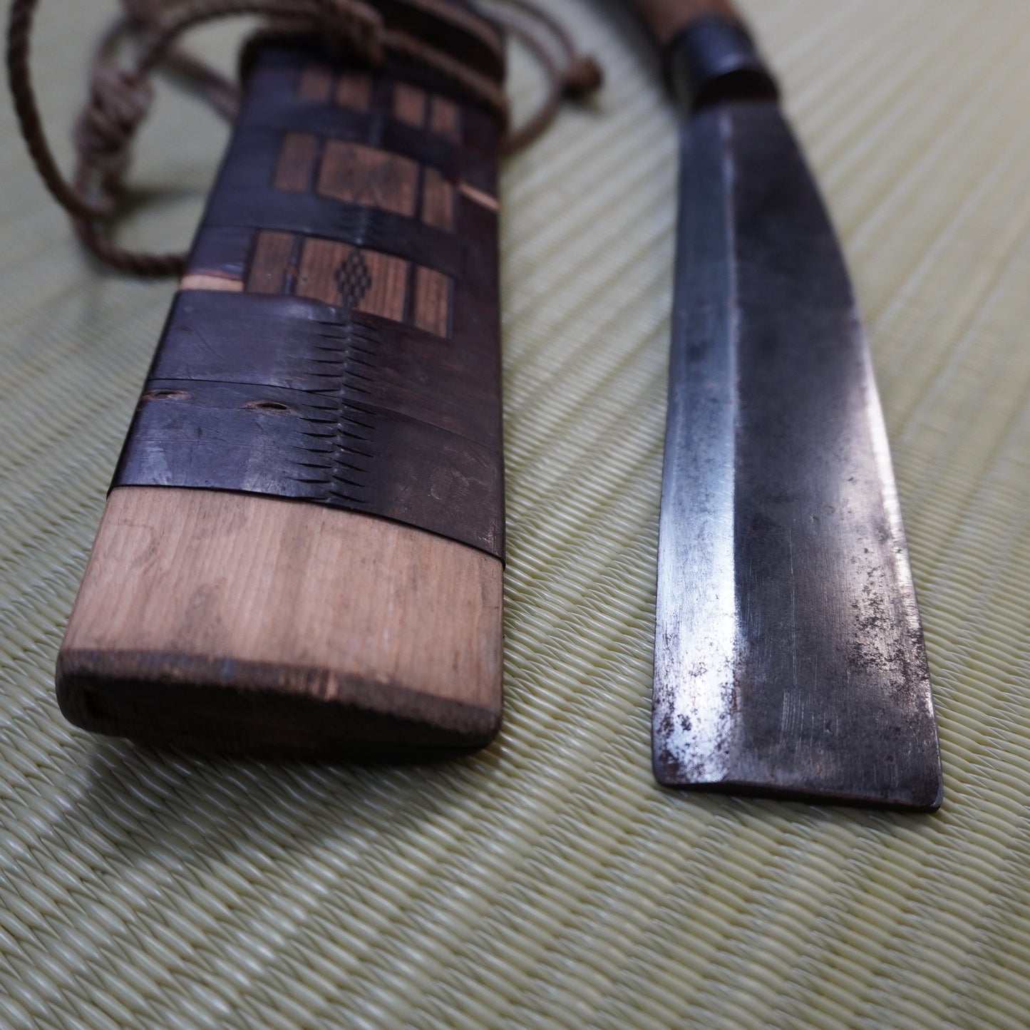 Sale! Vintage Japanese Nata Machete 170mm Single Bevel Blade with Sheath F-287