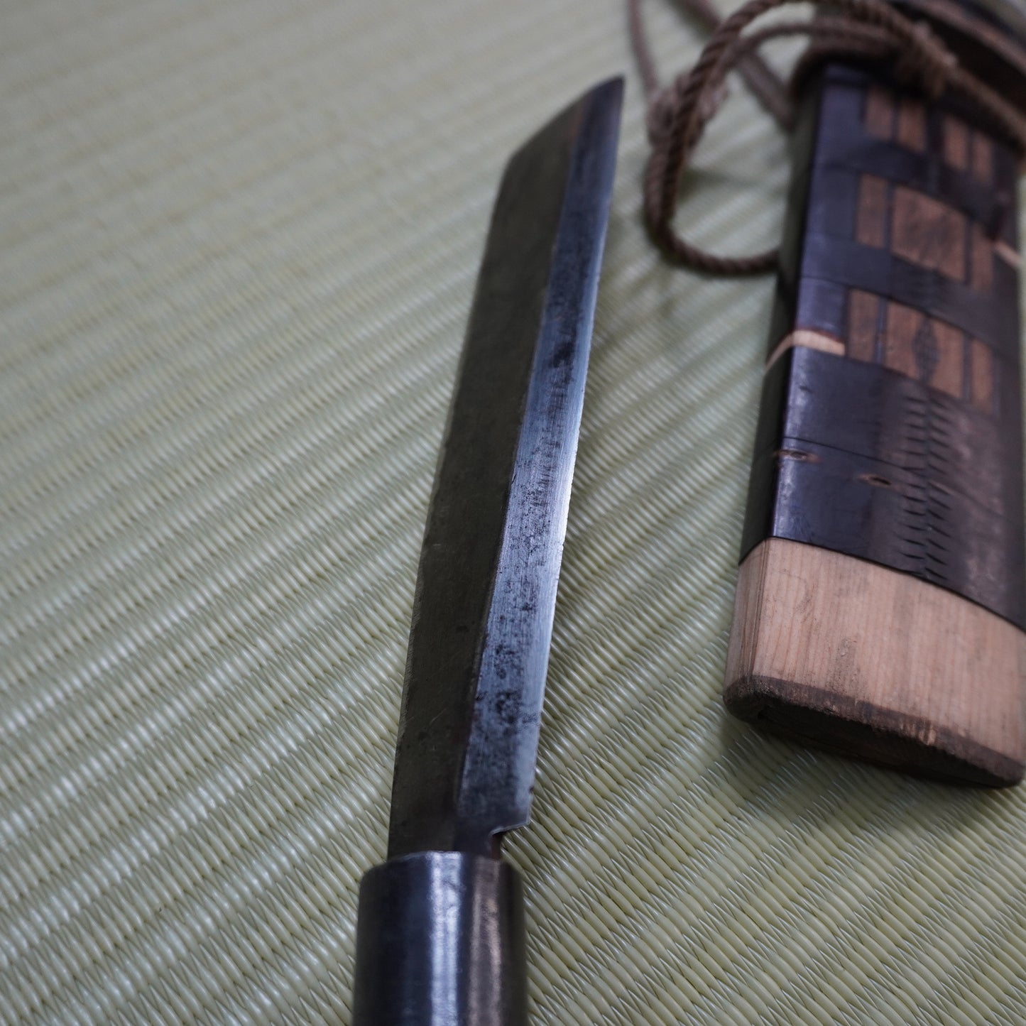 Sale! Vintage Japanese Nata Machete 170mm Single Bevel Blade with Sheath F-287