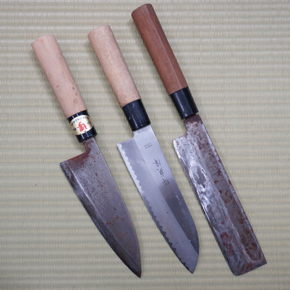 3pc Sakai Knife Set Deba Santoku Nakiri Famous Japanese Blades F-297
